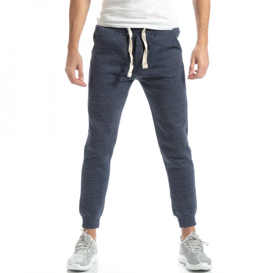 Pantaloni de trening pentru bărbați basic în melanj albastru  it051218-18