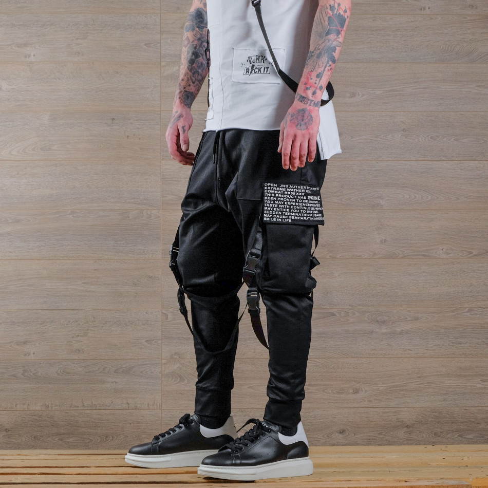 Pantaloni bărbați Open negri tr110320-135