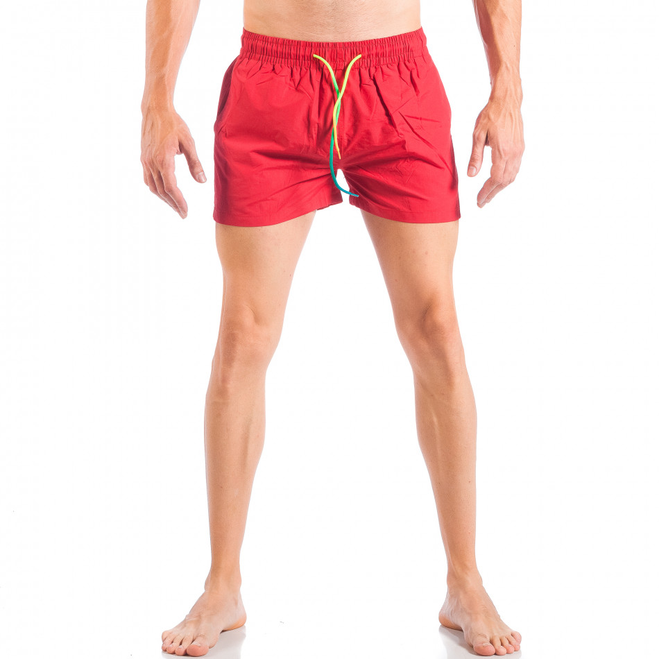Costume de baie pentru bărbați roșu cu șireturi colorate it050618-67