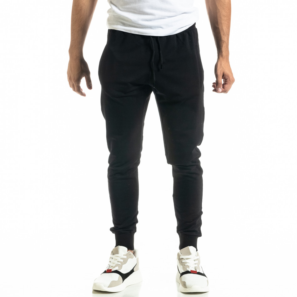 Pantaloni sport bărbați Breezy negru tr020920-5