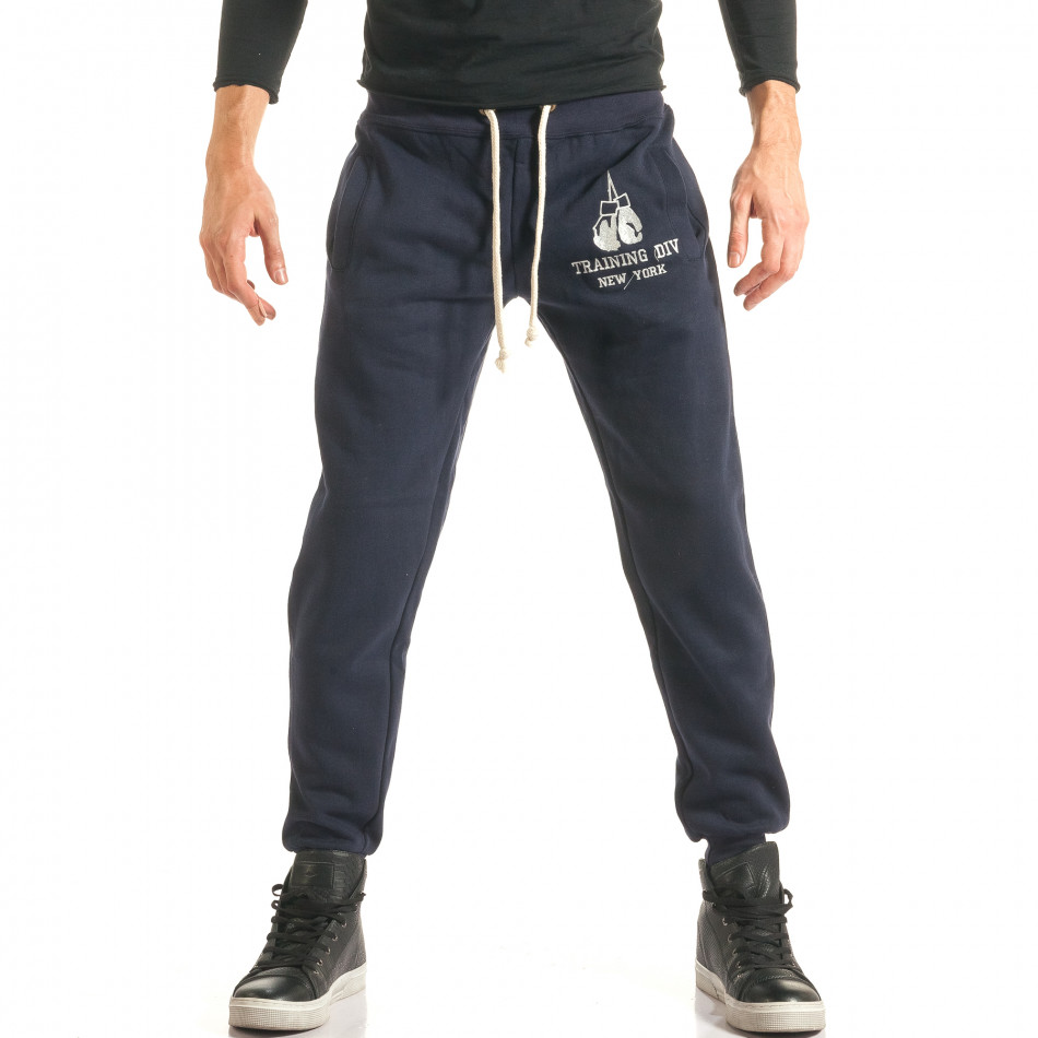 Pantaloni sport bărbați Louis Plein albastru it181116-35