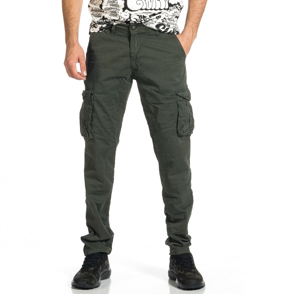 Pantaloni cargo bărbați Blackzi verzi tr270421-17