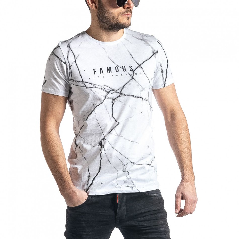 Tricou bărbați Lagos alb tr010221-5
