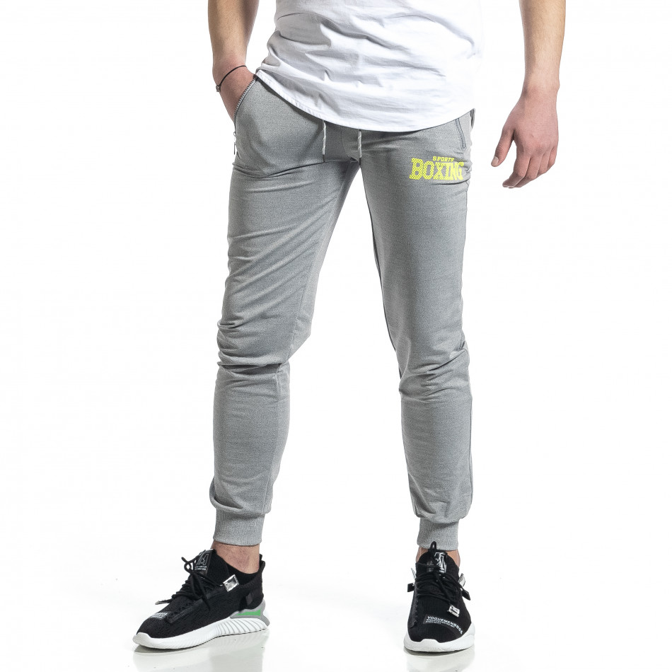 Pantaloni sport bărbați Feel gri it270221-35