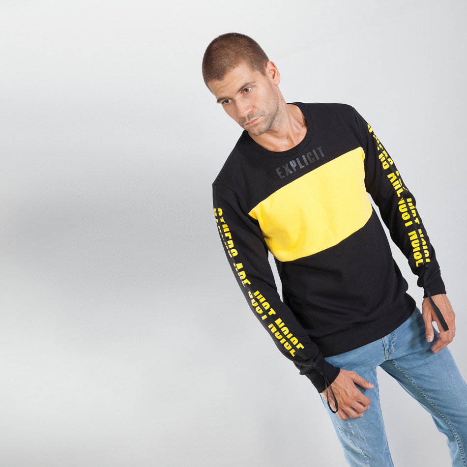 Bluză neagră din bumbac EXPLICIT pentru bărbați  it240818-143