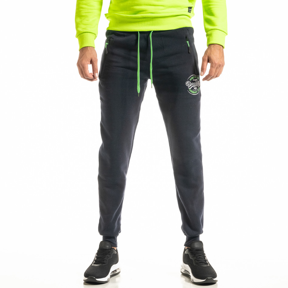Pantaloni sport bărbați Nice albastru it300920-18