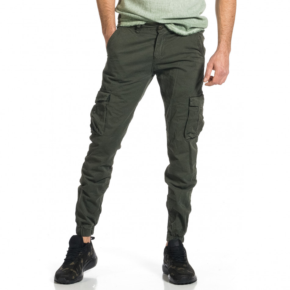 Pantaloni cargo bărbați Blackzi verzi tr270421-11
