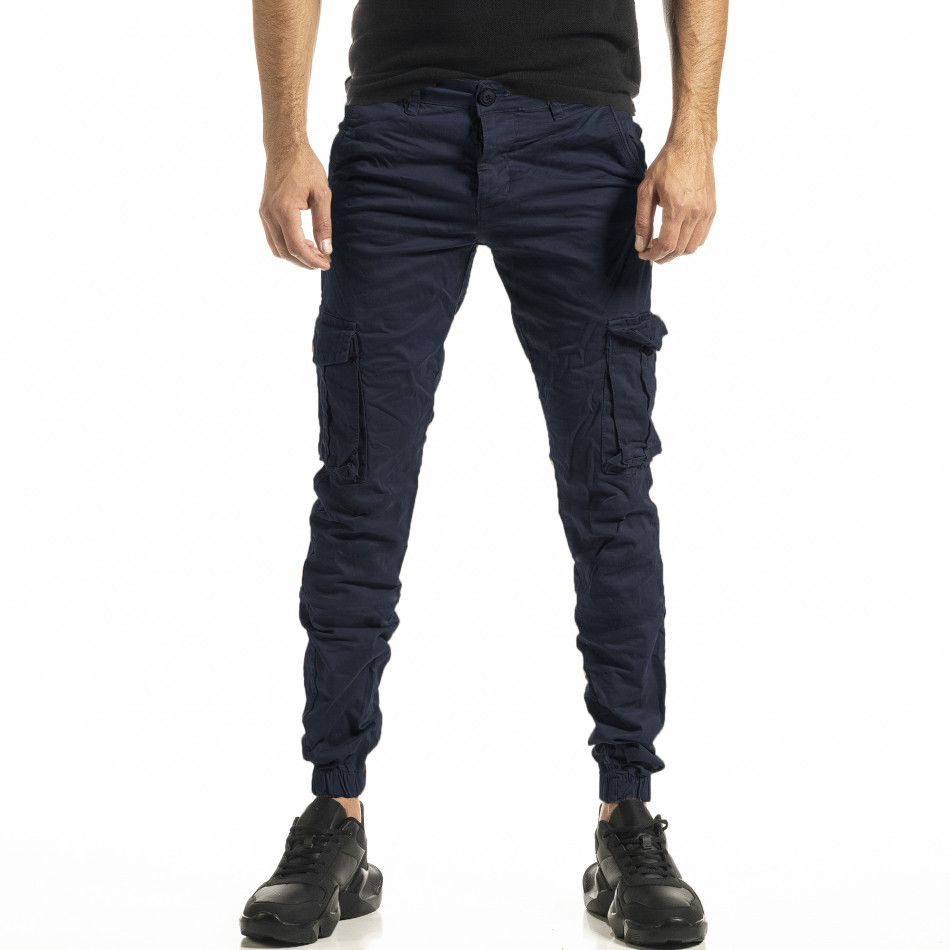 Pantaloni cargo bărbați Blackzi albaștri tr161220-21