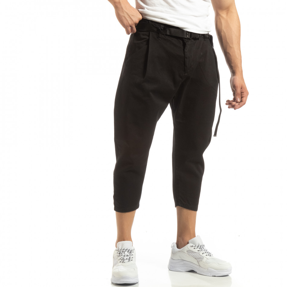 Daytime powder function Pantaloni negri Cropped pentru bărbați it090519-4 | Fashionmix.ro