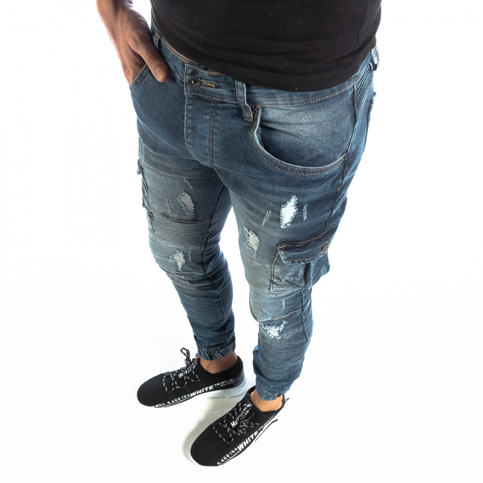 Cargo Jeans albaștri pentru bărbați it040219-17