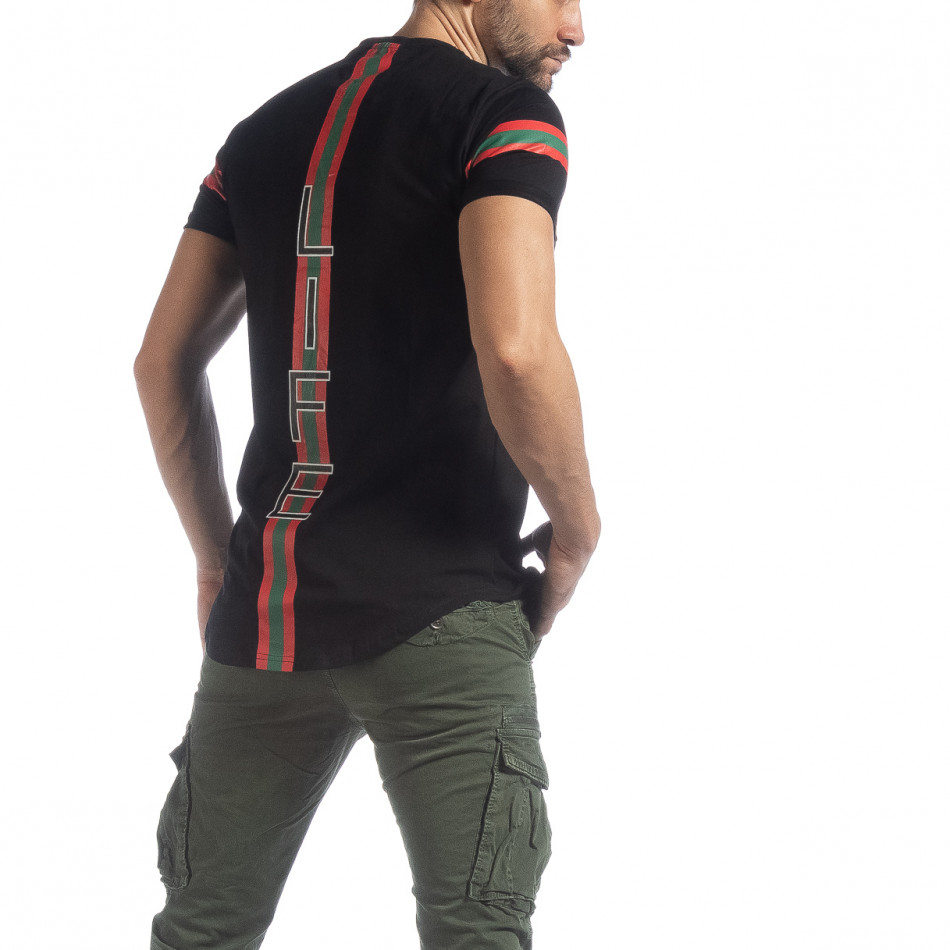 Tricou pentru bărbați negru More Life Stripe it040219-118