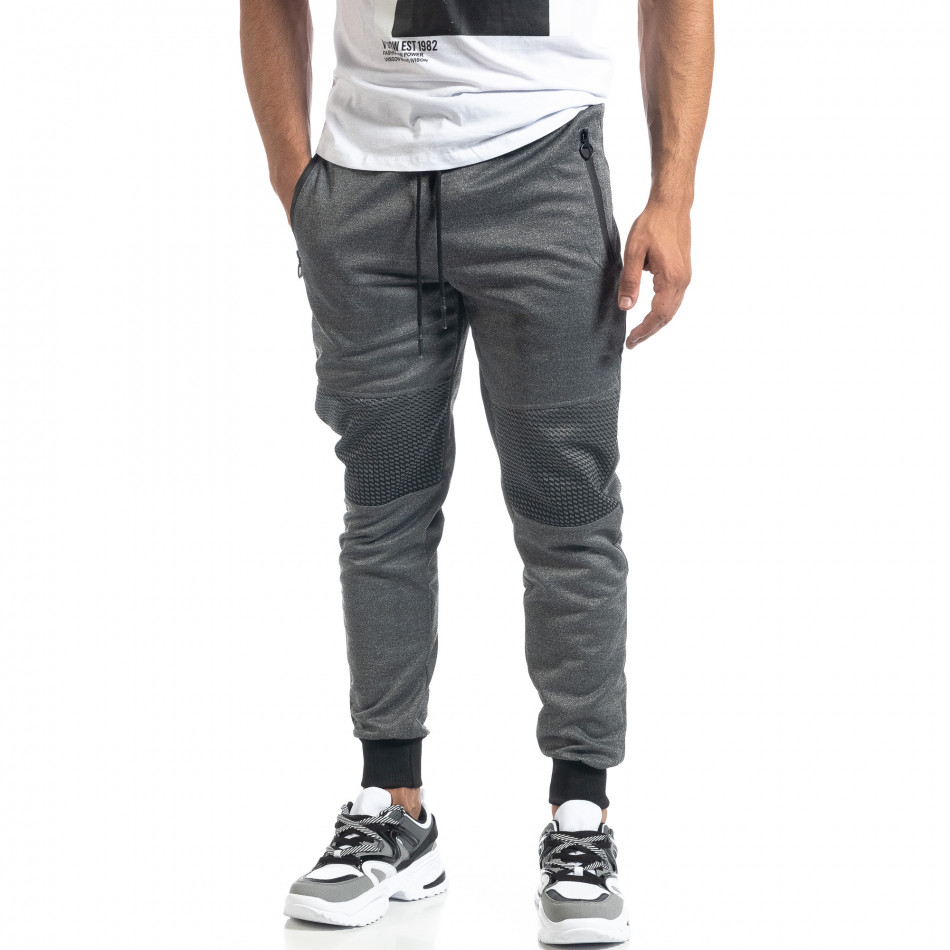 Jogger de bărbați gri cu decorațiune it041019-4