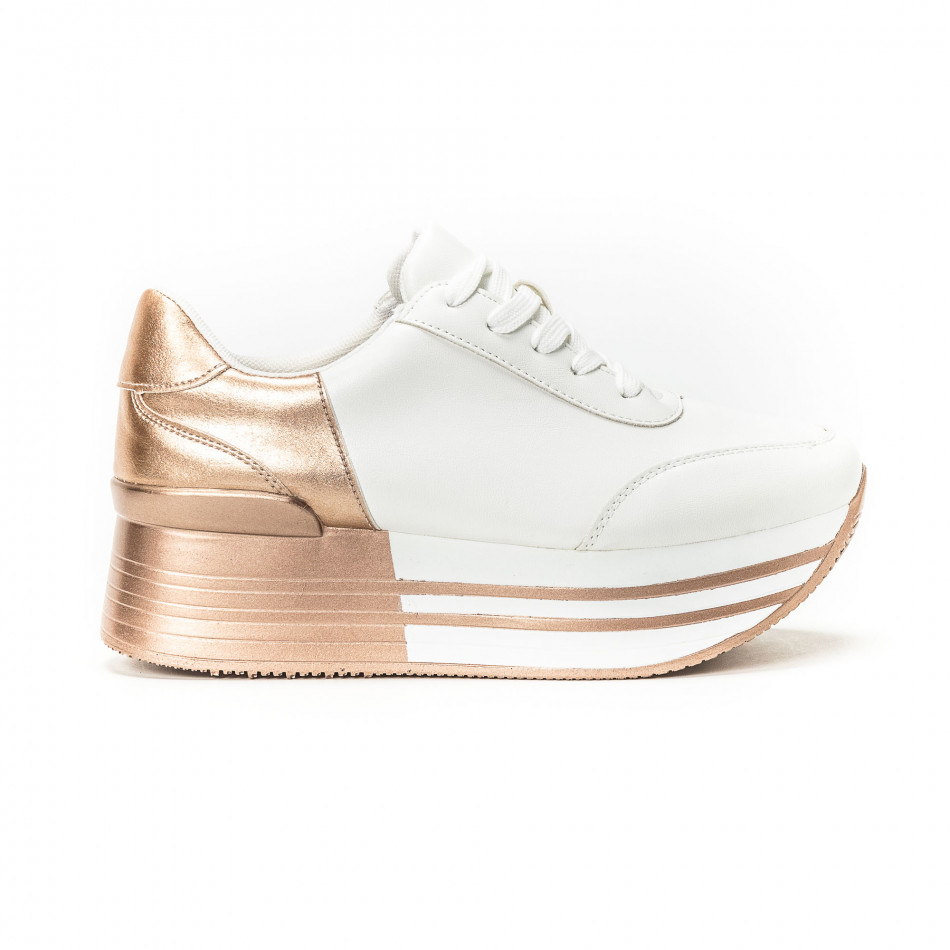 Pantofi cu în auriu-alb pentru dama it150818-71 | Fashionmix.ro