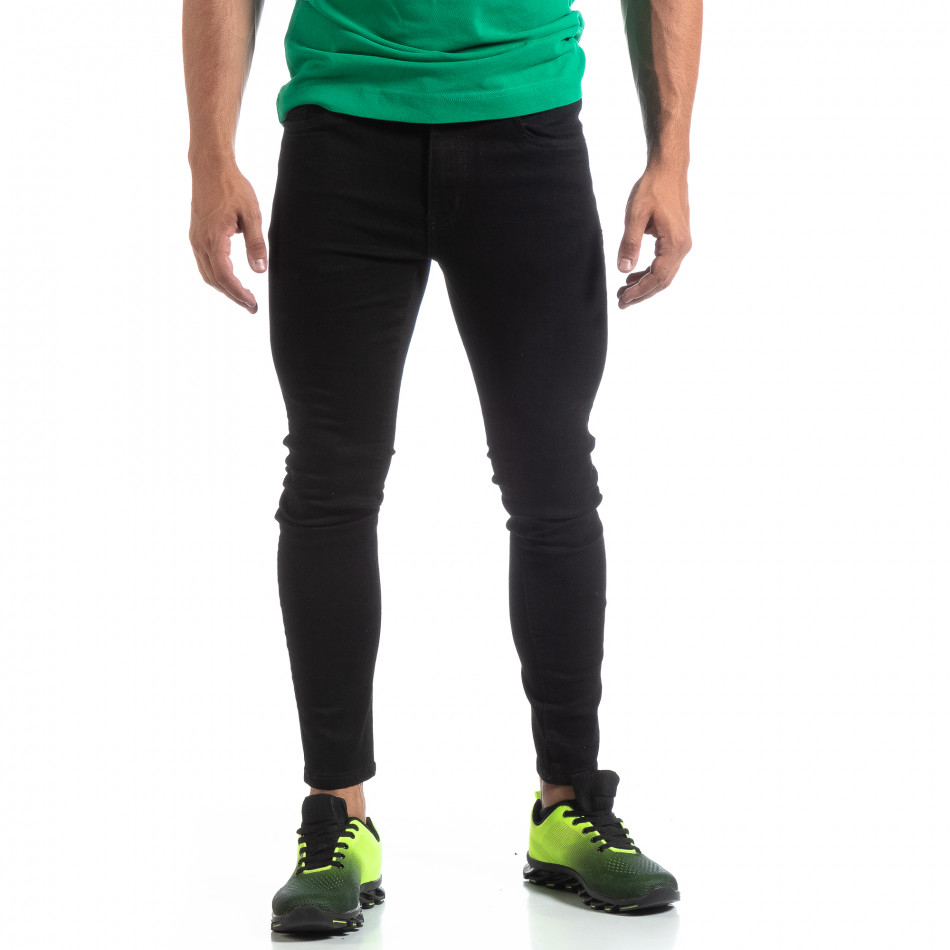 Blugi negri Skinny fit pentru bărbați it170819-42