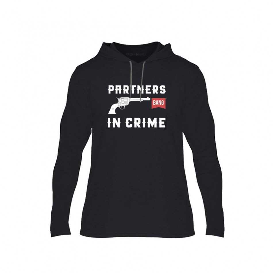 Hanorac pentru barbati Partners in Crime negru, Mărime L TMNCPM081L