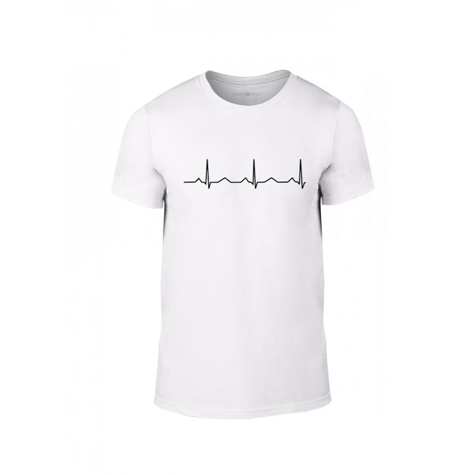 Tricou pentru barbati Heartbeats alb, mărimea L TMNLPM141L