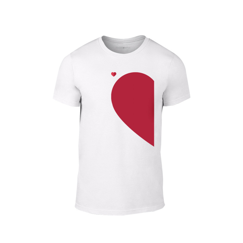 Tricou pentru barbati Half Heart alb, mărimea S TMNLPM003S