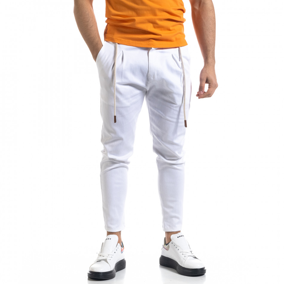 Pantaloni bărbați Open albi tr110320-121