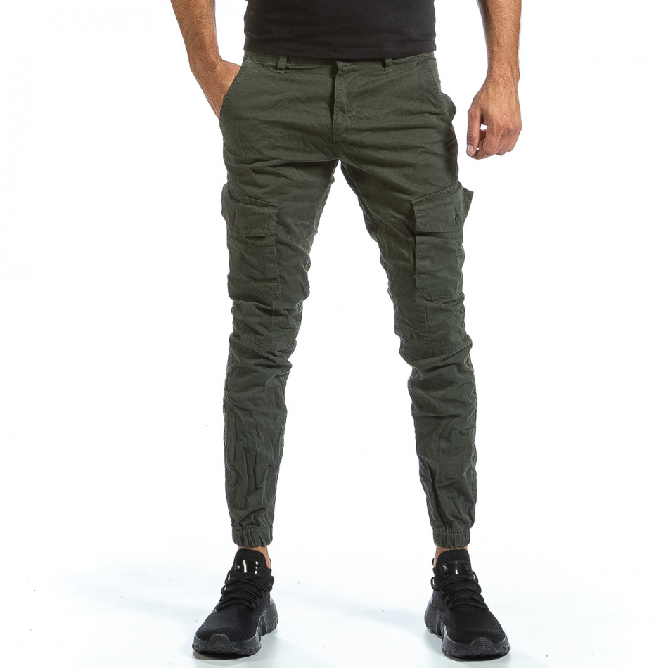 Pantaloni cargo bărbați Blackzi verzi tr070921-13