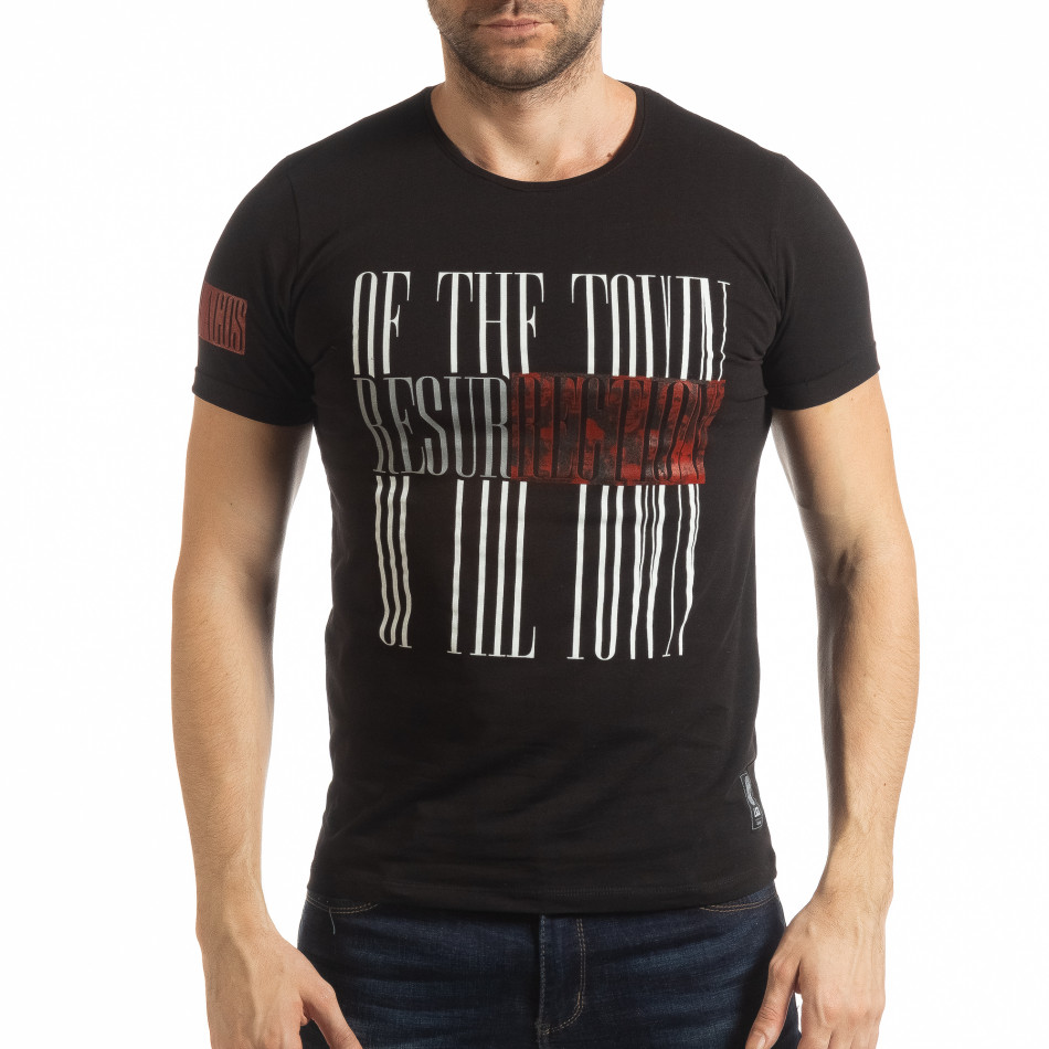 Tricou negru Resurrection pentru bărbați tsf190219-52