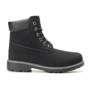 Ghete de bărbați negre model clasic - FASHIONMIX.RO Ghete de bărbați negre model clasic