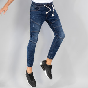 Jogger Biker style din denim pentru bărbați - FASHIONMIX.RO Jogger Biker style din denim pentru bărbați
