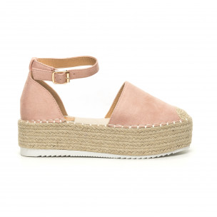Espadrile de dama roz cu baretă - FASHIONMIX.RO Espadrile de dama roz cu baretă