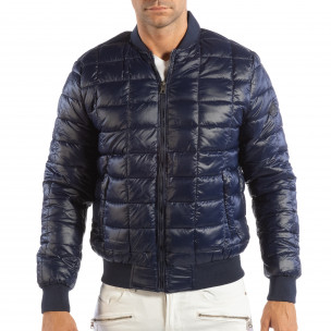 Geacă albastră tip Bomber pentru bărbați - FASHIONMIX.RO Geacă albastră tip Bomber pentru bărbați