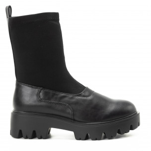 Botine pentru dama negre tip șoseta cu talpa cu graifer - FASHIONMIX.RO Botine pentru dama negre tip șoseta cu talpa cu graifer