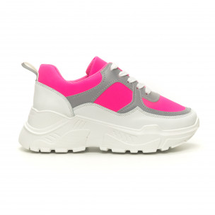 Pantofi sport de dama Chunky roz neon - FASHIONMIX.RO Pantofi sport de dama Chunky roz neon