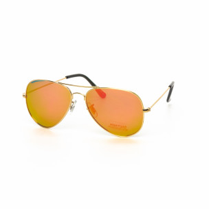 Ochelari de soare Aviator cu lențile roz-auriu tip oglindă - FASHIONMIX.RO Ochelari de soare Aviator cu lențile roz-auriu tip oglindă