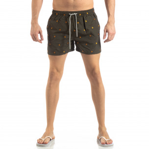 Costum de baie verde pentru bărbați motiv Ladybug - FASHIONMIX.RO Costum de baie verde pentru bărbați motiv Ladybug
