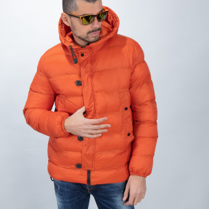 Geacă de bărbați cu puf în portocaliu - FASHIONMIX.RO Geacă de bărbați cu puf în portocaliu