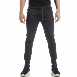 Jogger tip Biker gri închis pentru bărbați - FASHIONMIX.RO Jogger tip Biker gri închis pentru bărbați