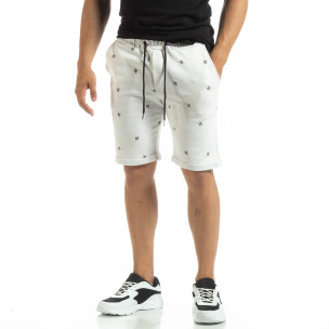 Bermude albi din bumbac pentru bărbați - FASHIONMIX.RO Bermude albi din bumbac pentru bărbați