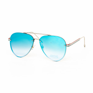Ochelari de soare Aviator cu lențile albastre tip oglindă - FASHIONMIX.RO Ochelari de soare Aviator cu lențile albastre tip oglindă
