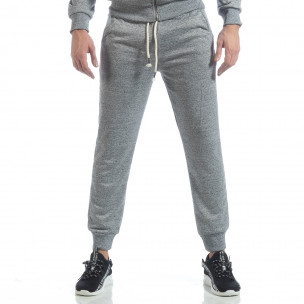 Pantaloni sport în melanj gri de bărbați - FASHIONMIX.RO Pantaloni sport în melanj gri de bărbați