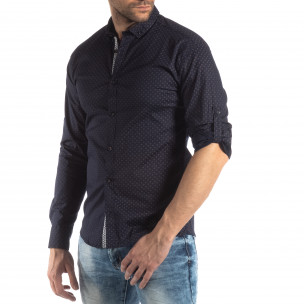 Cămașă cu mânecă lungă bărbați Baros albastră - FASHIONMIX.RO Cămașă cu mânecă lungă bărbați Baros albastră
