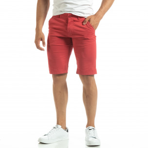 Bermude Chino roșii pentru bărbați - FASHIONMIX.RO Bermude Chino roșii pentru bărbați