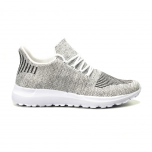 Adidași în melanj alb pentru bărbați - FASHIONMIX.RO Adidași în melanj alb pentru bărbați