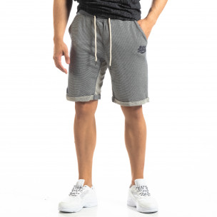 Pantaloni sport scurți albaștri cu dungi de bărbați - FASHIONMIX.RO Pantaloni sport scurți albaștri cu dungi de bărbați