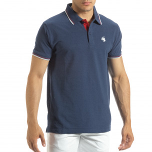 Tricou polo shirt albastru pentru bărbați - FASHIONMIX.RO Tricou polo shirt albastru pentru bărbați