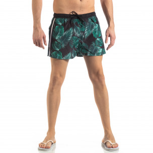 Costum de baie de bărbați verde cu imprimeu floral - FASHIONMIX.RO Costum de baie de bărbați verde cu imprimeu floral