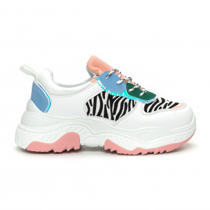 Pantofi sport de dama Chunky cu motiv zebră - FASHIONMIX.RO Pantofi sport de dama Chunky cu motiv zebră