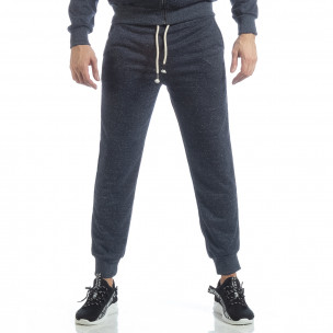 Pantaloni sport în melanj albastru de bărbați - FASHIONMIX.RO Pantaloni sport în melanj albastru de bărbați