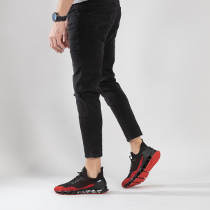 Adidași ușori în negru și roșu Knife pentru bărbați - FASHIONMIX.RO Adidași ușori în negru și roșu Knife pentru bărbați