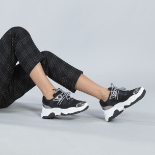 Pantofi sport de dama în negru și alb - FASHIONMIX.RO Pantofi sport de dama în negru și alb