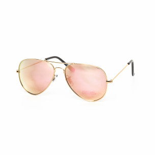 Ochelari de soare Aviator cu lențile roz deschis tip oglindă - FASHIONMIX.RO Ochelari de soare Aviator cu lențile roz deschis tip oglindă