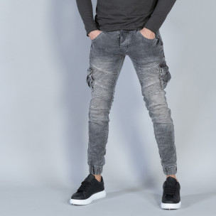 Cargo Jeans gri pentru bărbați - FASHIONMIX.RO Cargo Jeans gri pentru bărbați