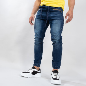 Blugi albaștri tip Biker pentru bărbați - FASHIONMIX.RO Blugi albaștri tip Biker pentru bărbați